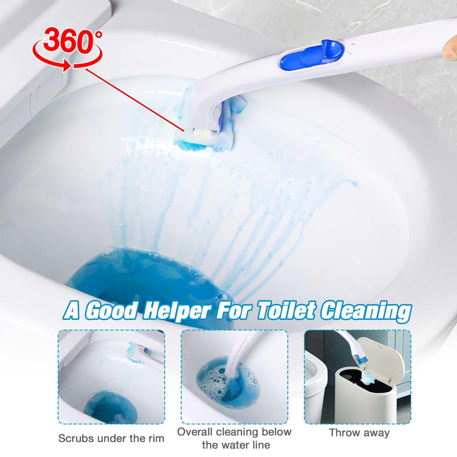 Flushable Toilet Refills with 48ct, Fresh Flushable Disposable Toilet Brush Refills for Toilet and Bathroom, Lemon Scent