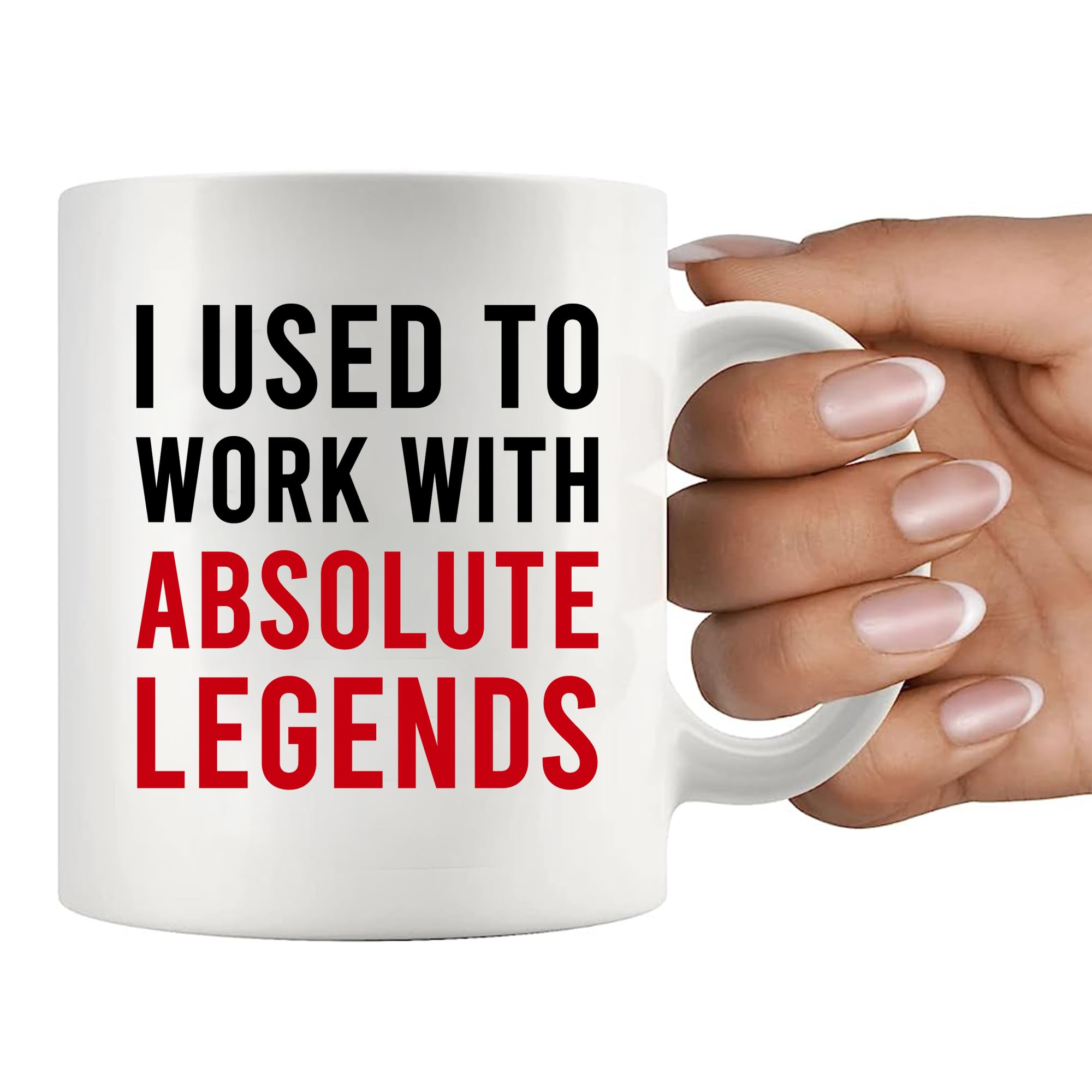 Panvola I Used to Work with Absolute Legends Coworker Gifts Retirement New Job Goodbye Workplace Office Retired Colleague Ceramic Coffee Mug (White, 11 oz)