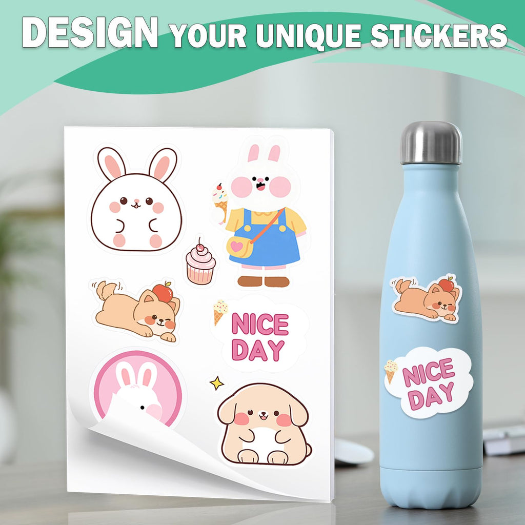 Pikapoka 11x17 Removable Self-Adhesive Vinyl Sticker Paper, Matte, 30 Pack, Waterproof, Suitable for Laser and Inkjet Printer