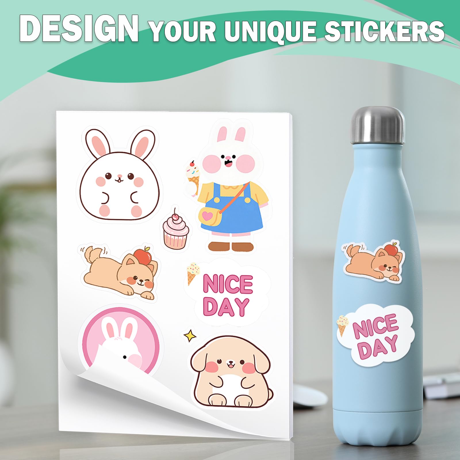 Pikapoka 11x17 Removable Self-Adhesive Vinyl Sticker Paper, Matte, 30 Pack, Waterproof, Suitable for Laser and Inkjet Printer
