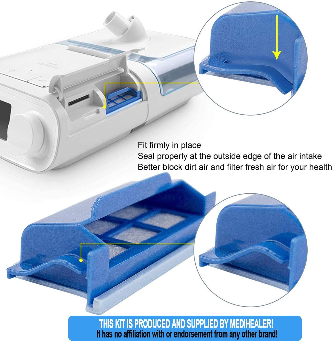 CPAP Filters Compatible with Respironics Dreamstation 24 Pcs: Assemble Filter into Reusable Frame Kit - 4 Assembled Filters, 8 Ultra-fine, 8 Foam - Medihealer Replacement Filter Supplies