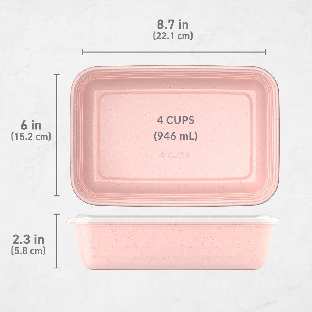 Bentgo Prep - 20-Piece 1-Compartment Reusable Meal Prep Containers with Lids, PFAS & BPA Free Materials, Durable, Microwave, Freezer, & Dishwasher Safe To Go Food Storage (Peony Glitter)