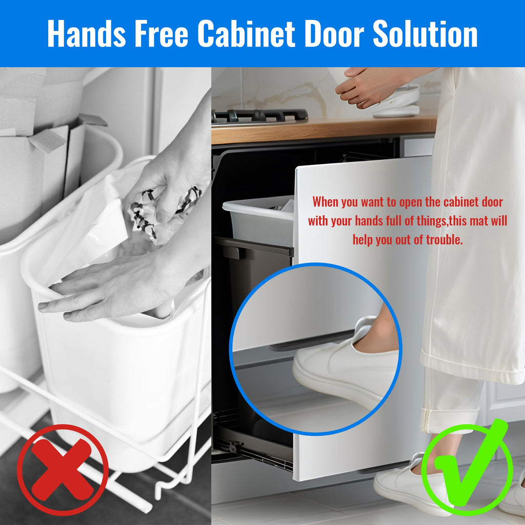 Joxodak Trash Cabinet Foot Pull - Hands-Free Door Solution for Trash Drawer, Adhesive Toe Pull Comfortable for Barefoot Use (1, Black)