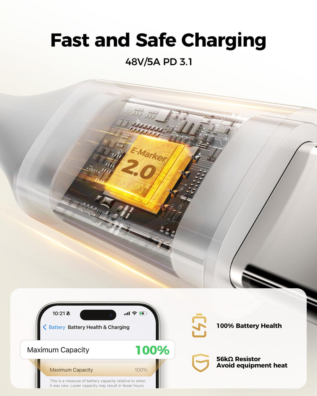 Silkland USB C to USB C Cable 240W 100W (2 Pack), 10FT Fast Charging Compatible for iPhone 17/16, MacBook, iPad, Samsung, Pixel, Laptop