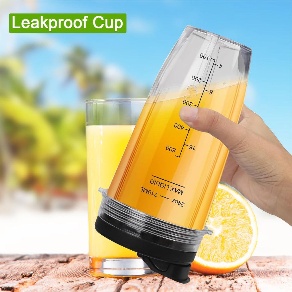 2 Pack Blender Cups Replacement Parts for Ninja, 24oz & 18oz Replacement Smoothie Cups for Nutri Ninja Auto IQ Blenders BL450C BL451C BL481C BN400C BN401C BN750C BN751C BN801C SS101C SS150C SS351C