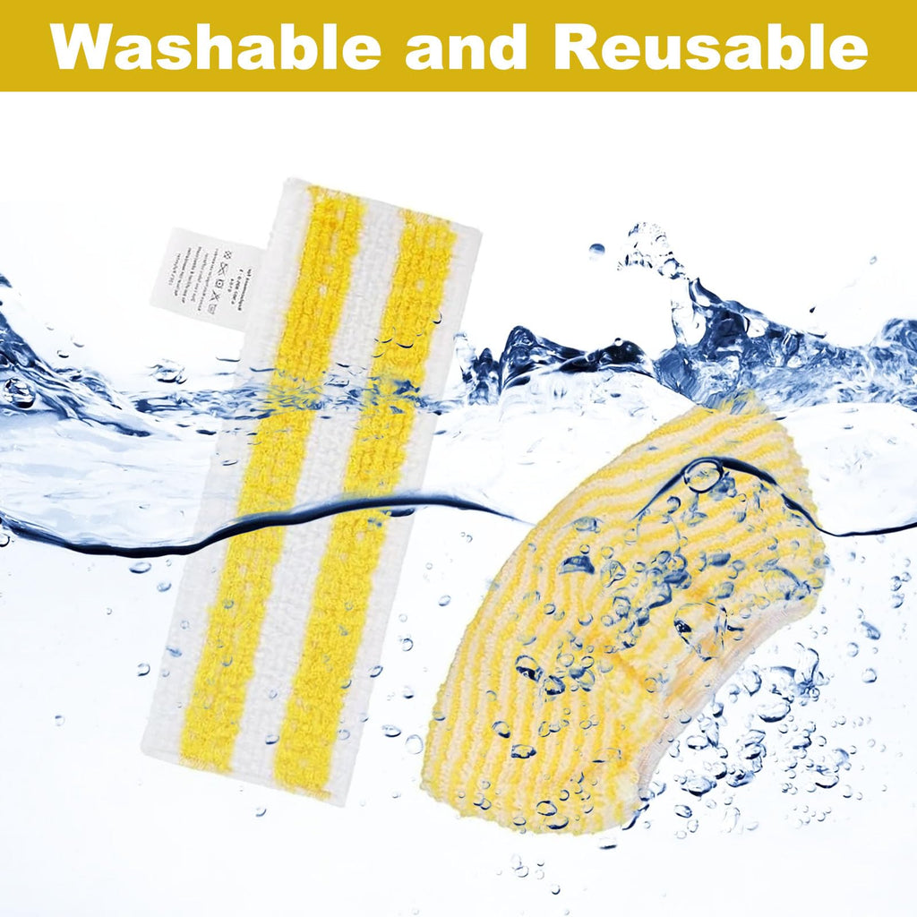 4 Pack Hand Nozzle Covers + 4 Pack Microfiber Mop Cloths Replacement for Karcher EasyFix SC 1, SC 2, SC 3, SC 4, SC 5 Steam Cleaners