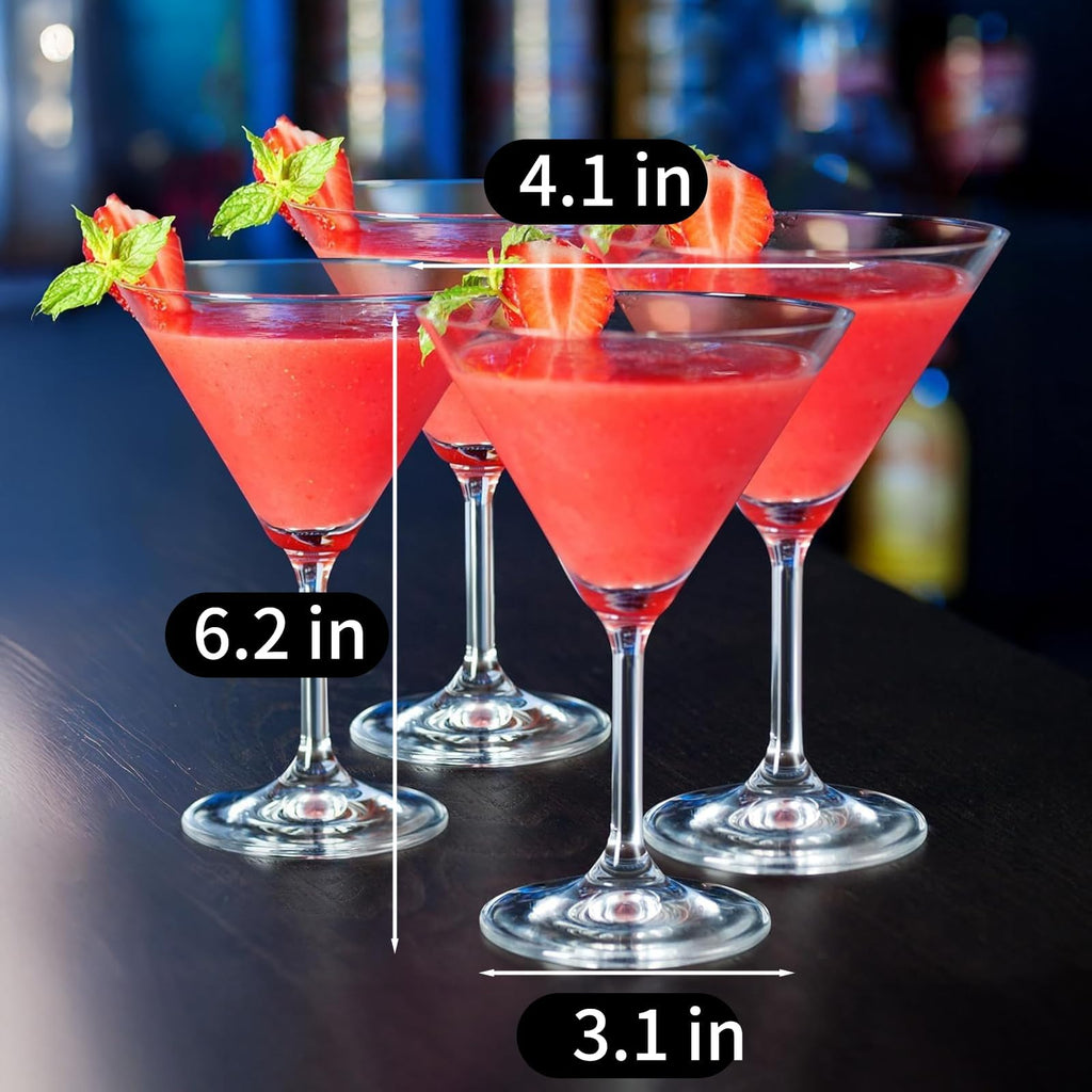PARACITY Martini Glasses, Crystal Coupe Glasses, Hand Blown Premium Crystal Martini Glasses, Perfect for Cocktails, Martinis, Margaritas, Parties, Catering Boxes and Gifts(8 OZ/240ML) (4)