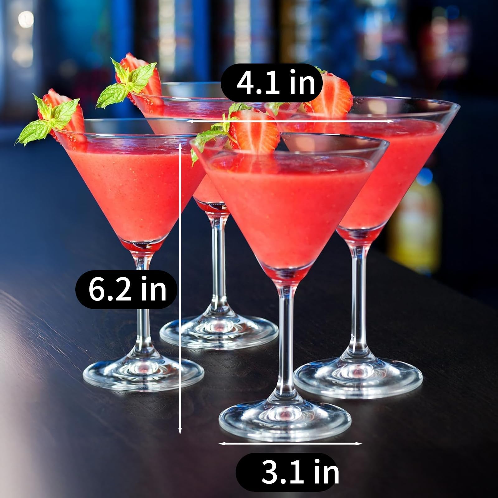 PARACITY Martini Glasses, Crystal Coupe Glasses, Hand Blown Premium Crystal Martini Glasses, Perfect for Cocktails, Martinis, Margaritas, Parties, Catering Boxes and Gifts(8 OZ/240ML) (4)