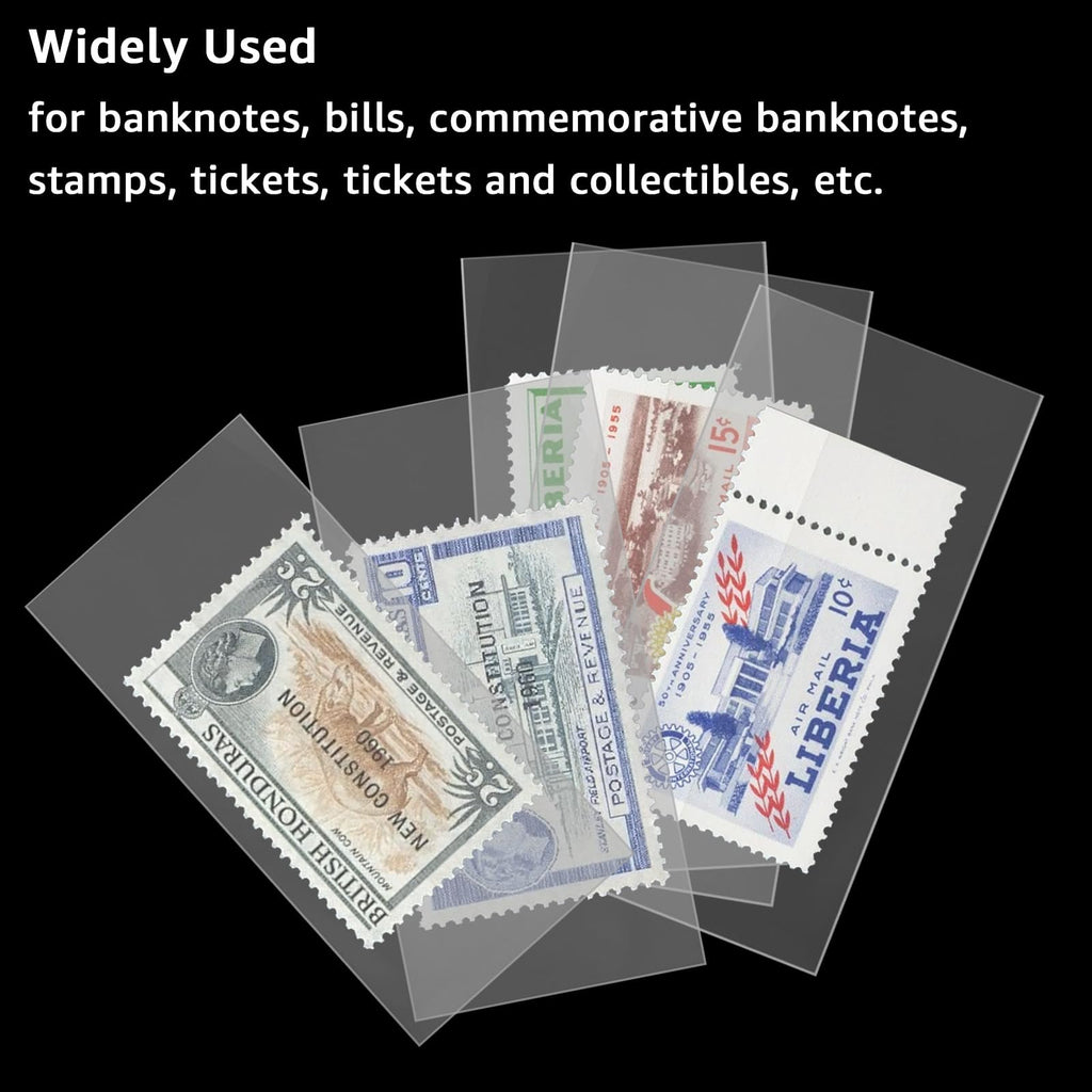 APACALI 500 Pieces Dollar Bill Sleeves with 5 Case for Collectors, Plastic Dollar Bill Holder Currency Sleeves Money Collection Sleeves Bank Note Sleeves for Collector Storager