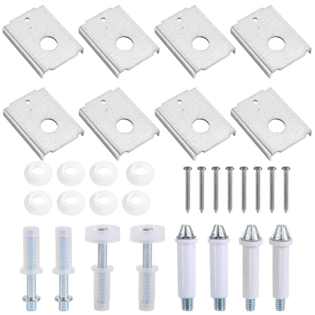 Penitue Bi-Fold Door Repair Kit for 1-3/8" Wood Doors, 8 N7192 Repair Brackets 2 N7266 Top Pivot & 2 Guide Wheels 4 N7538 Bottom Pivot Pins (3/8" & 7/16") for Folding Closet Door Hardware