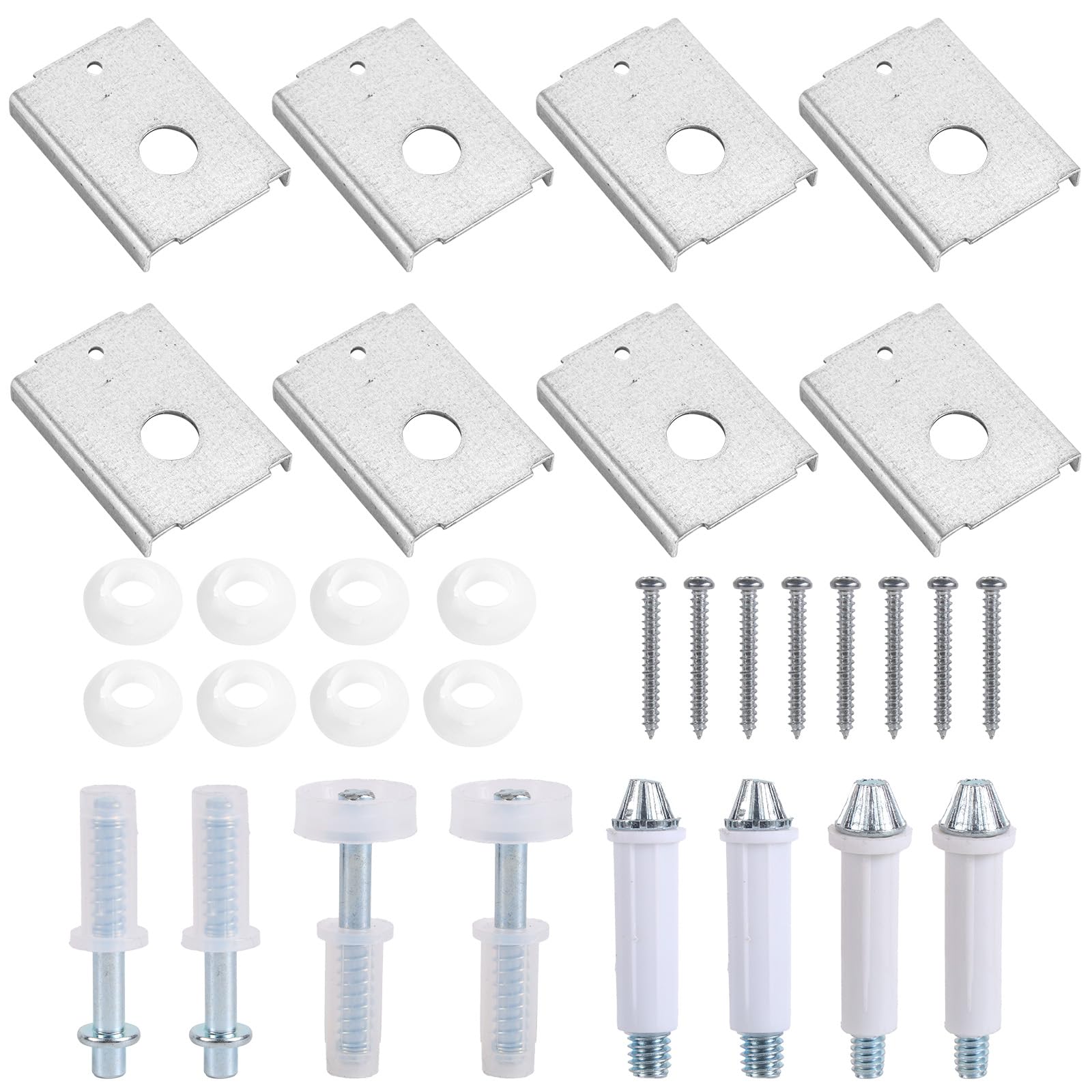 Penitue Bi-Fold Door Repair Kit for 1-3/8" Wood Doors, 8 N7192 Repair Brackets 2 N7266 Top Pivot & 2 Guide Wheels 4 N7538 Bottom Pivot Pins (3/8" & 7/16") for Folding Closet Door Hardware