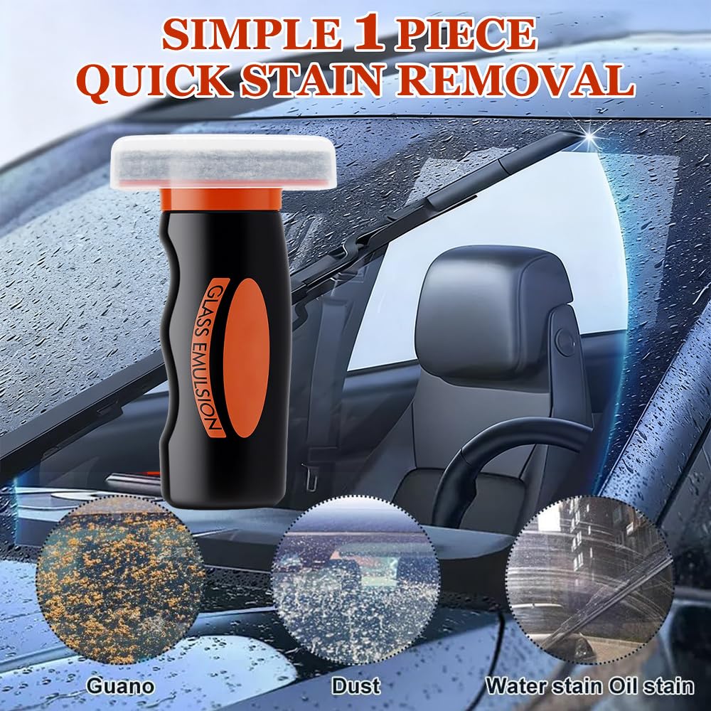 Glass Cleaner & Oil Film Remover for Car Windshield - Windshield Cleaning Solution for Improved Clarity & Safe Driving, Anti-Rain & Anti-Fog, Universal for All Auto Windows & Mirrors