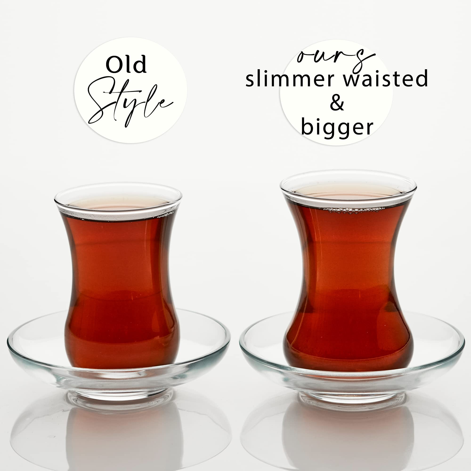 The Buybox Turkish Tea Glasses And Saucers Set (12 Pieces), Arabic Persian Tea Cups (4oz/120ml)