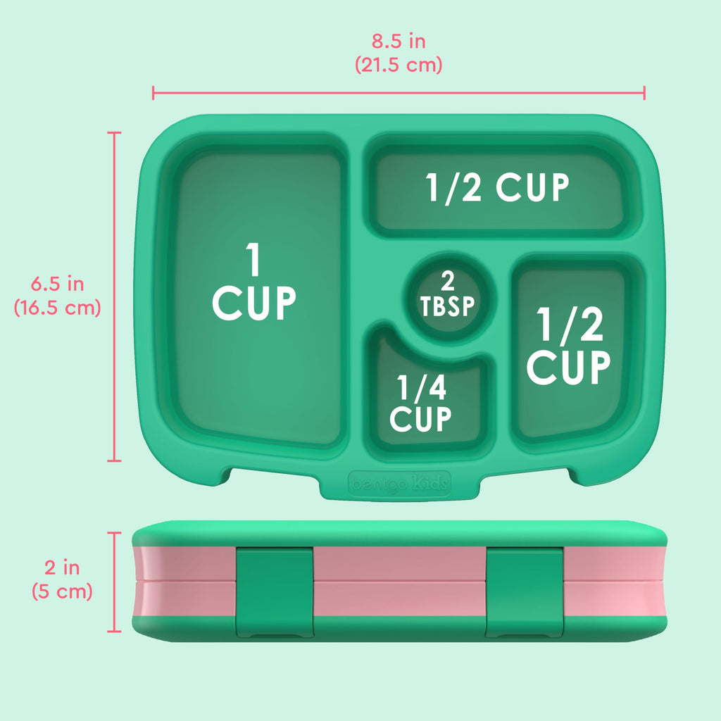 Bentgo Kids Prints Leak-Proof, 5-Compartment Bento-Style Kids Lunch Box - Ideal Portion Sizes for Ages 3 to 7 - BPA-Free, Dishwasher Safe, Food-Safe Materials (Tropical)