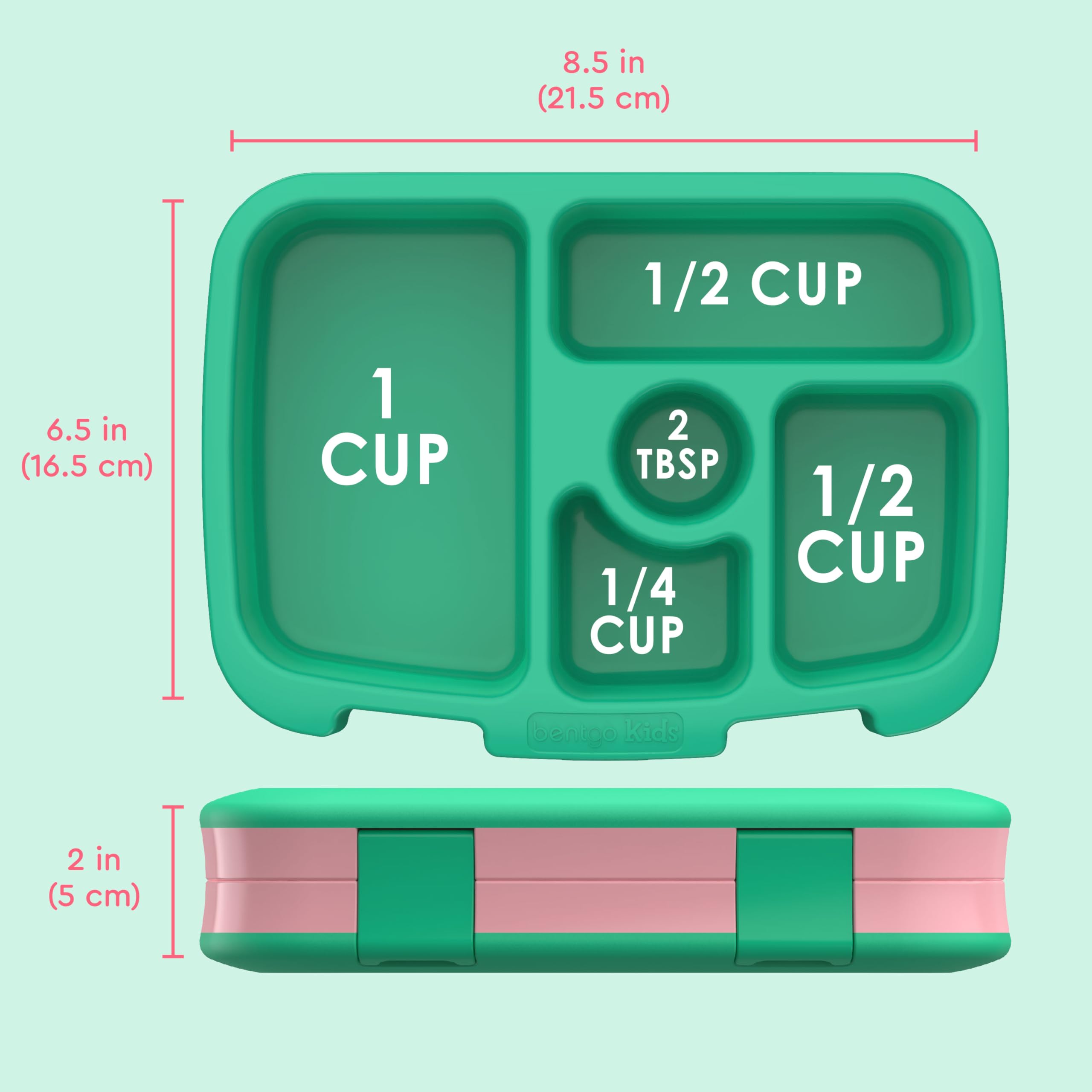 Bentgo Kids Prints Leak-Proof, 5-Compartment Bento-Style Kids Lunch Box - Ideal Portion Sizes for Ages 3 to 7 - BPA-Free, Dishwasher Safe, Food-Safe Materials (Tropical)