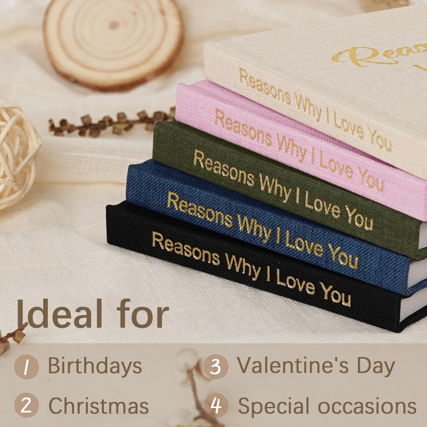 Artmag What I Love About You Fabric Book, Fill-in-The-Blank Love Journal Book for Couples Husband Wife Him Her Birthday Christmas Gifts Stocking Stuffer (Black)