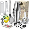 Perjoy Cocktail Shaker Set, 16 Piece Bartending kit, Cocktail Shaker, Stainless Steel Bar Set Accessories, Coktail Set, Boston Shaker, Bartending Bar Tools with Muddler Spoon Jigger