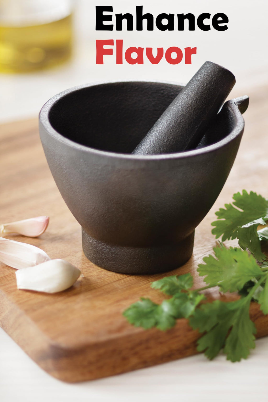 Fox Run 3861 Mortar and Pestle, Cast Iron, 4 x 4.5 x 3.5 inches Black