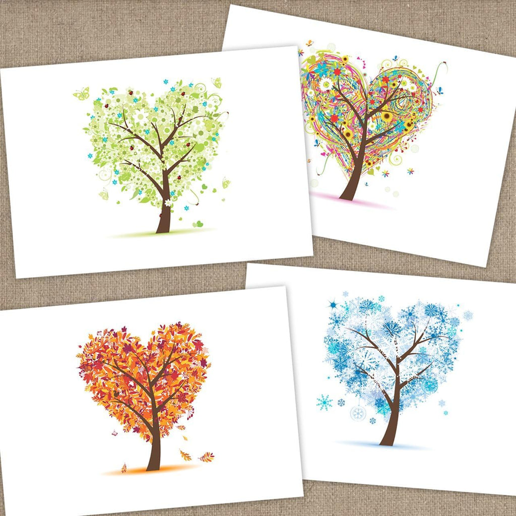 Seasons of Life Note Card Assortment Pack - Set of 24 cards - 4 designs blank inside - with white envelopes (54043)