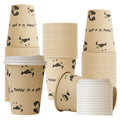 12 OZ 25 Pack Disposable Cups Paper Coffee Cups with Lids, Disposable Paper Cups for Cold/Hot Drinks, Eco-friendly Leak-Proof To Go Drinking Cups for Office Party Home Picnic & Travel (Panda)