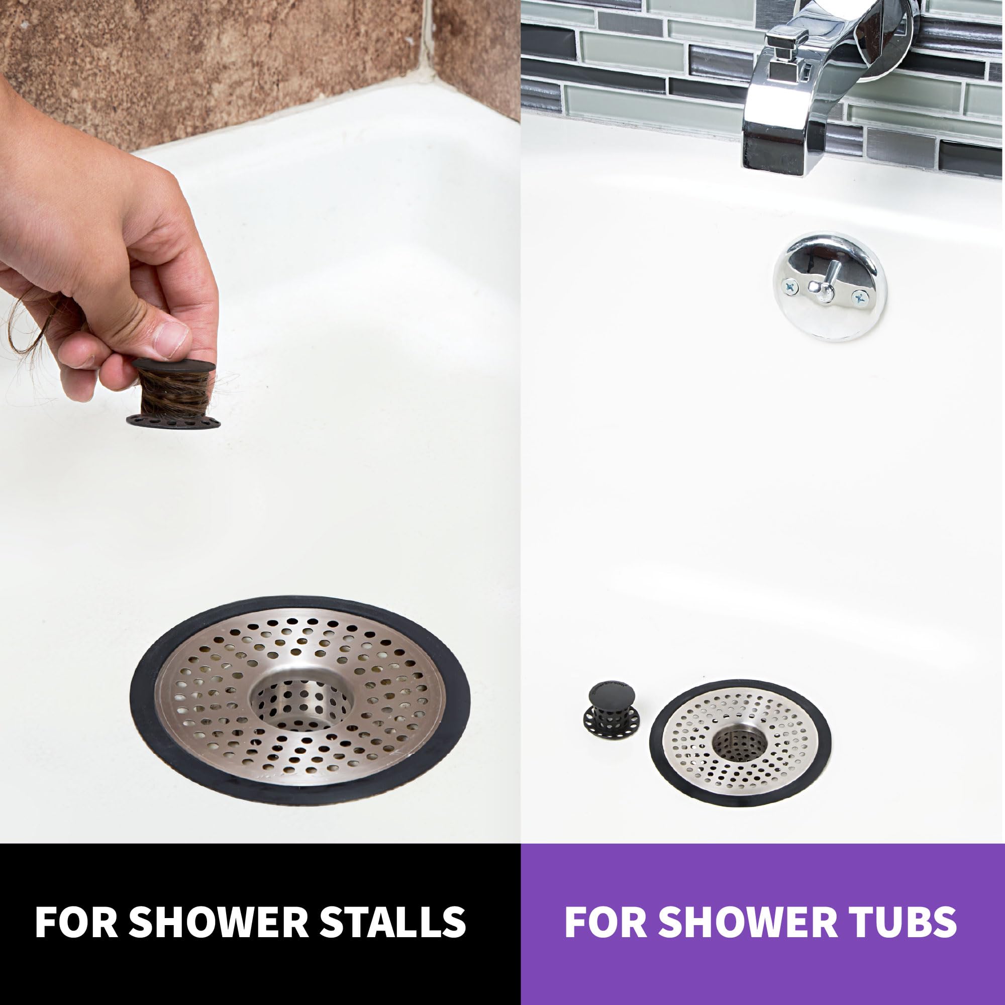 ShowerShroom SHSULT755 Ultra Revolutionary Shower Hair Catcher Drain Protector, Stainless