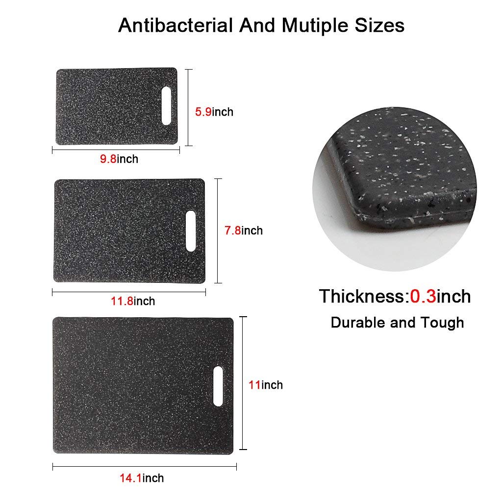 Kitchen Cutting Boards(3-Piece Set), Plastic Chopping Board Set - Unique Marble Appearance Design Dishwasher Safe for Meat Vegetables Fruits