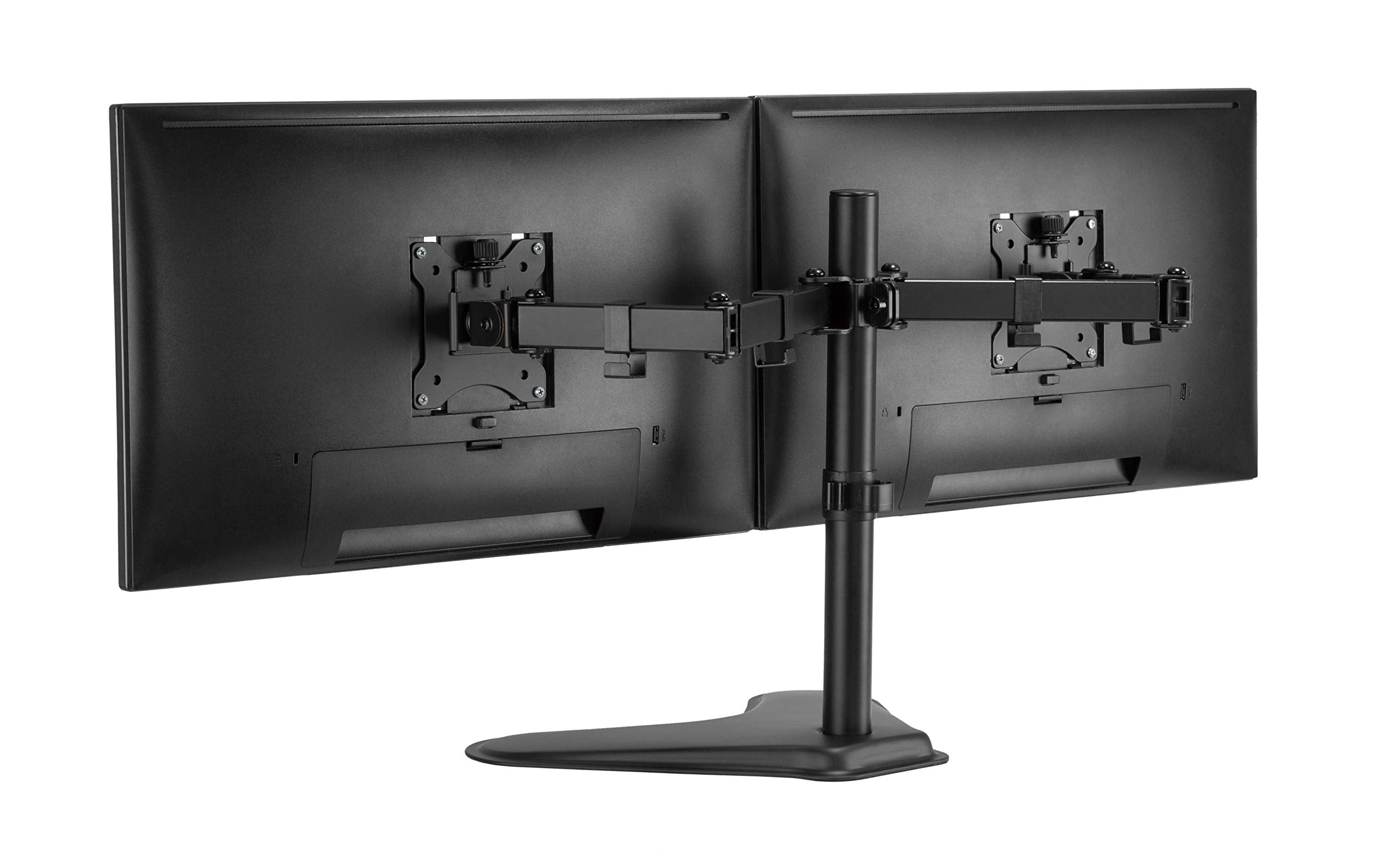 Amer Dual LED LCD Monitor Free-Standing Desk Stand for 2 Screens up to 32 inches Heavy-Duty Fully Adjustable Arms with Max VESA 100x100mm (2EZSTAND)