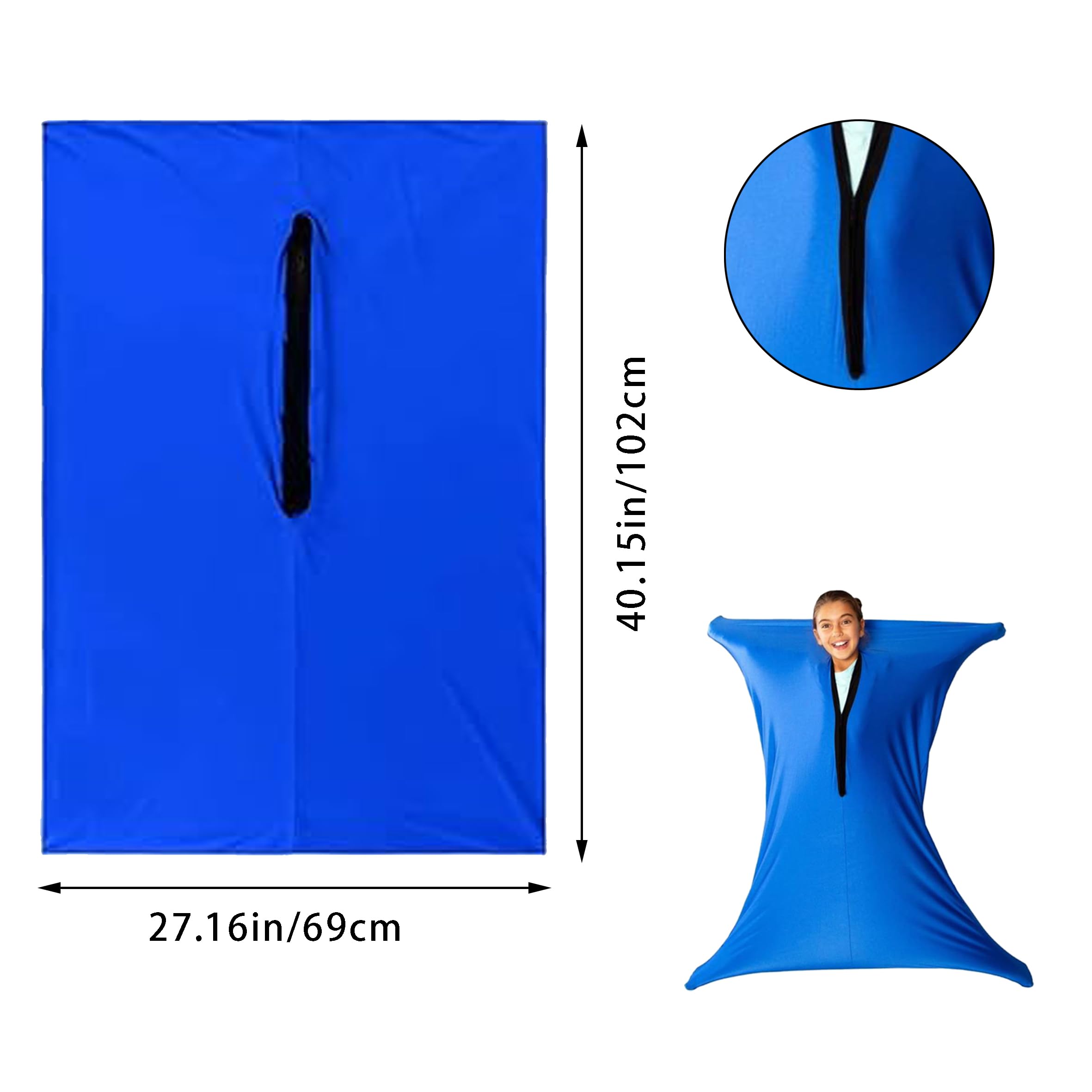 1Pcs Blue Sensory Body Sock for Kids Full-Body Wrap Stretchy Sox to Relieve Stress Children with Autism Anxiety Socks Stress Hyposensitivity Kids Breathable Stretchy