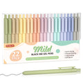 Shuttle Art Retractable Mild Gel Ink Pens, 22 Pack Black Ink Pens, Cute Pens 0.5mm Fine Point Soft Barrel for Writing Journaling Taking Notes School Office Home
