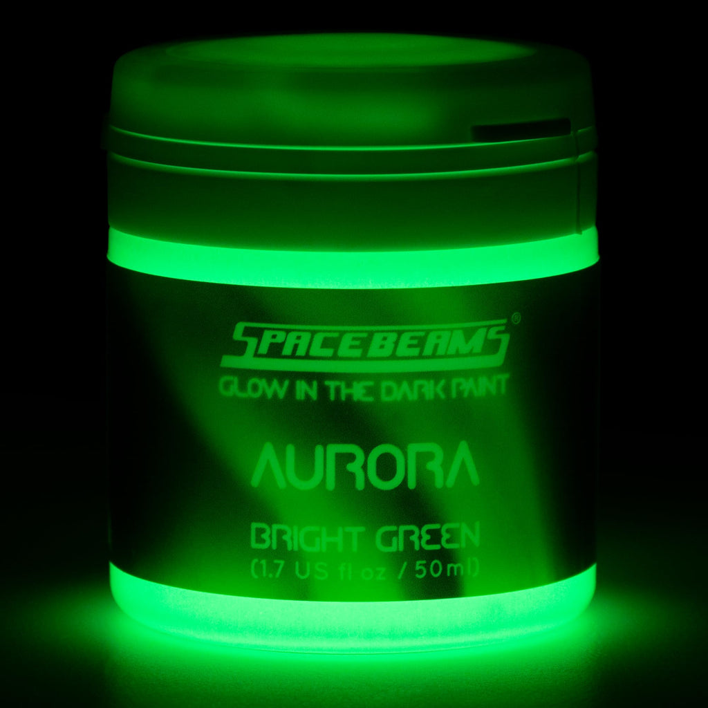 SpaceBeams Aurora Glow in the Dark Paint (50ml) Bright Green, Non-Toxic, Water Based