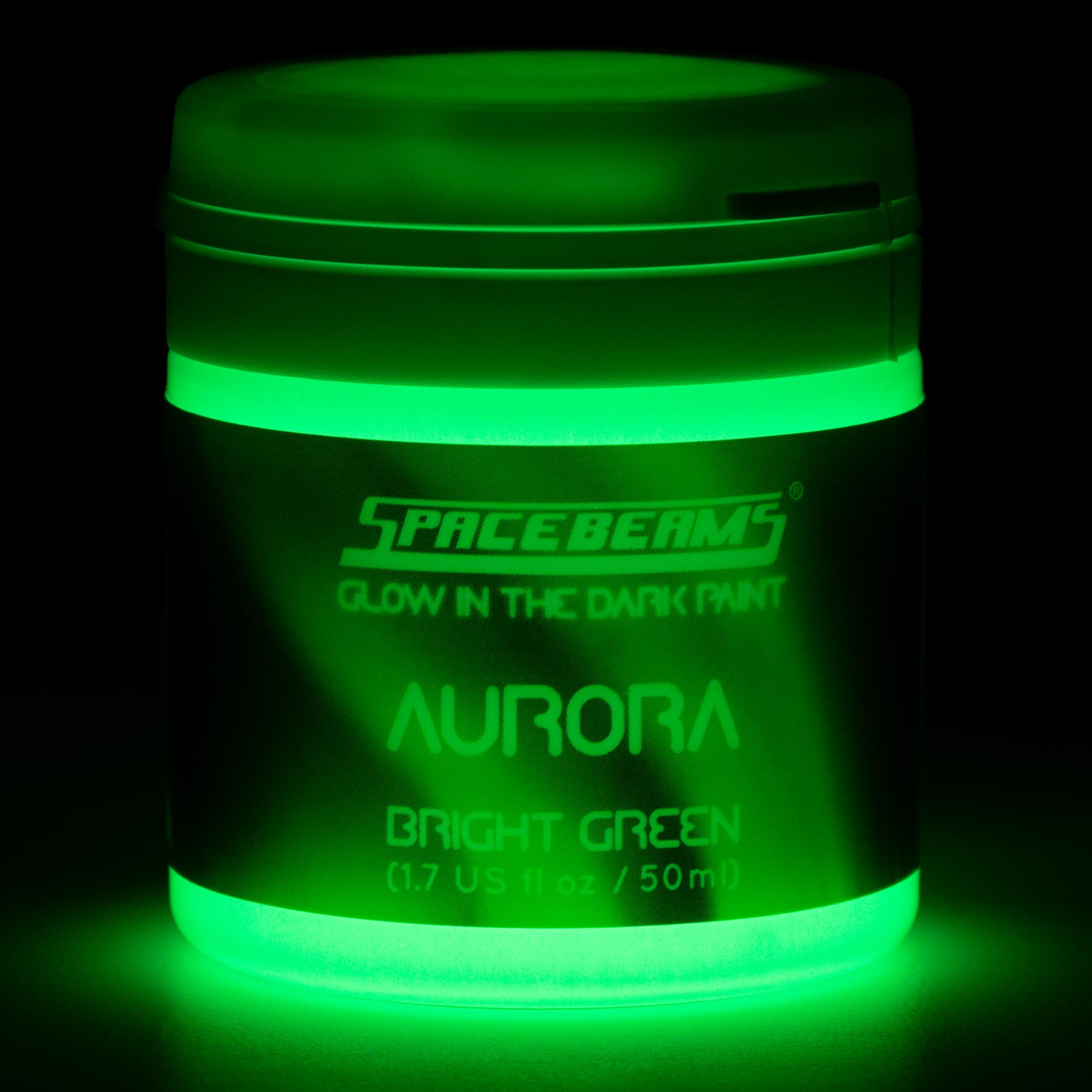 SpaceBeams Aurora Glow in the Dark Paint (50ml) Bright Green, Non-Toxic, Water Based