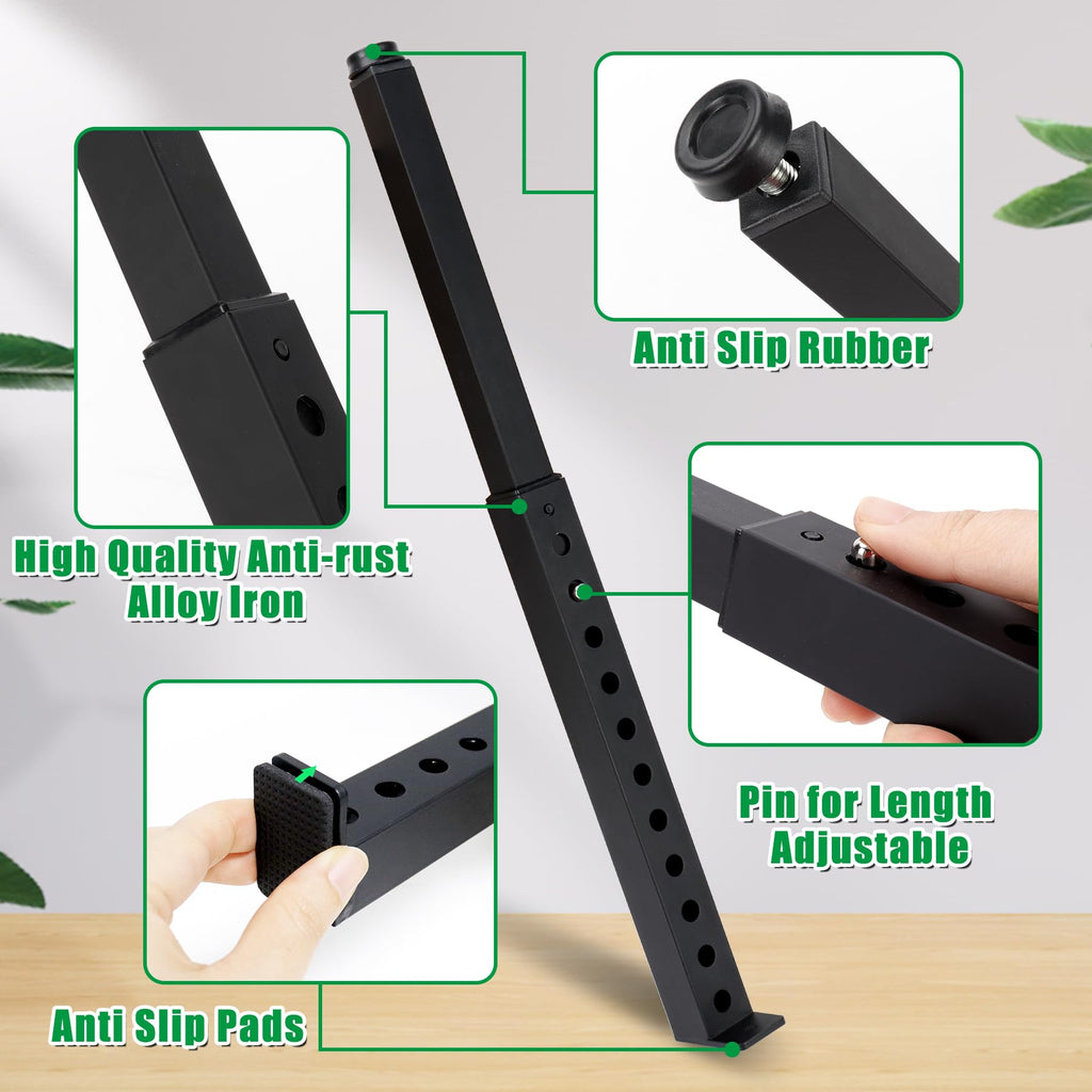 Forestchill Adjustable Window Security Bar, Extends from 10" to 18" Window Locks Bar for Inside Sliding Window, Black