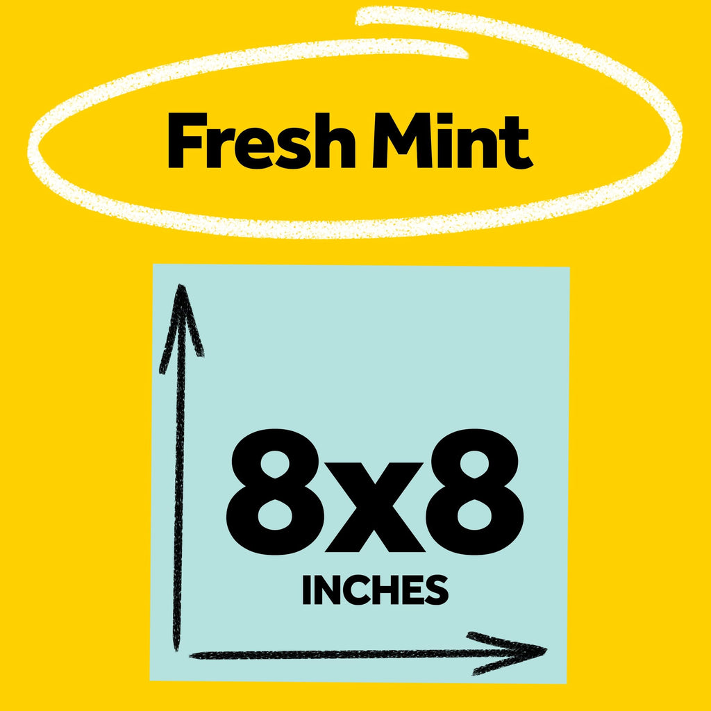 Post-it Super Sticky Big Notes, 8 in. x 8 in., Extra Large Sticky Notes in Fresh Mint, 2 Pads, 60 Sheets Total, Great for Vision Boards, Creative Projects, Study Spaces, Group Brainstorming, and More