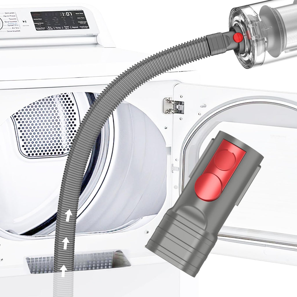 Sealegend Dryer Vent Cleaning Kit Compatible with Dyson Dryer Lint Vacuum Hose Attachment Removes Deep Lint Adapter Compatible with Dyson V7 V8 V10 V11 V15 etc Cordless Vacuum Cleaner, Grey