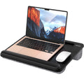 Besign LT08 Laptop Stand, Portable Lap Desk with Pillow Cushion, Fits up to 14 inch Laptop, with Anti-Slip Strip for Desk, Sofa & Bed, Black and Gray