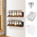 KitHero Magnetic Spice Rack Organizer with 12 Jars, 216 Labels, 1 Steel Funnel for Refrigerator，Microwave Oven - Full Set of Seasoning Organizer, Kitchen Gadgets