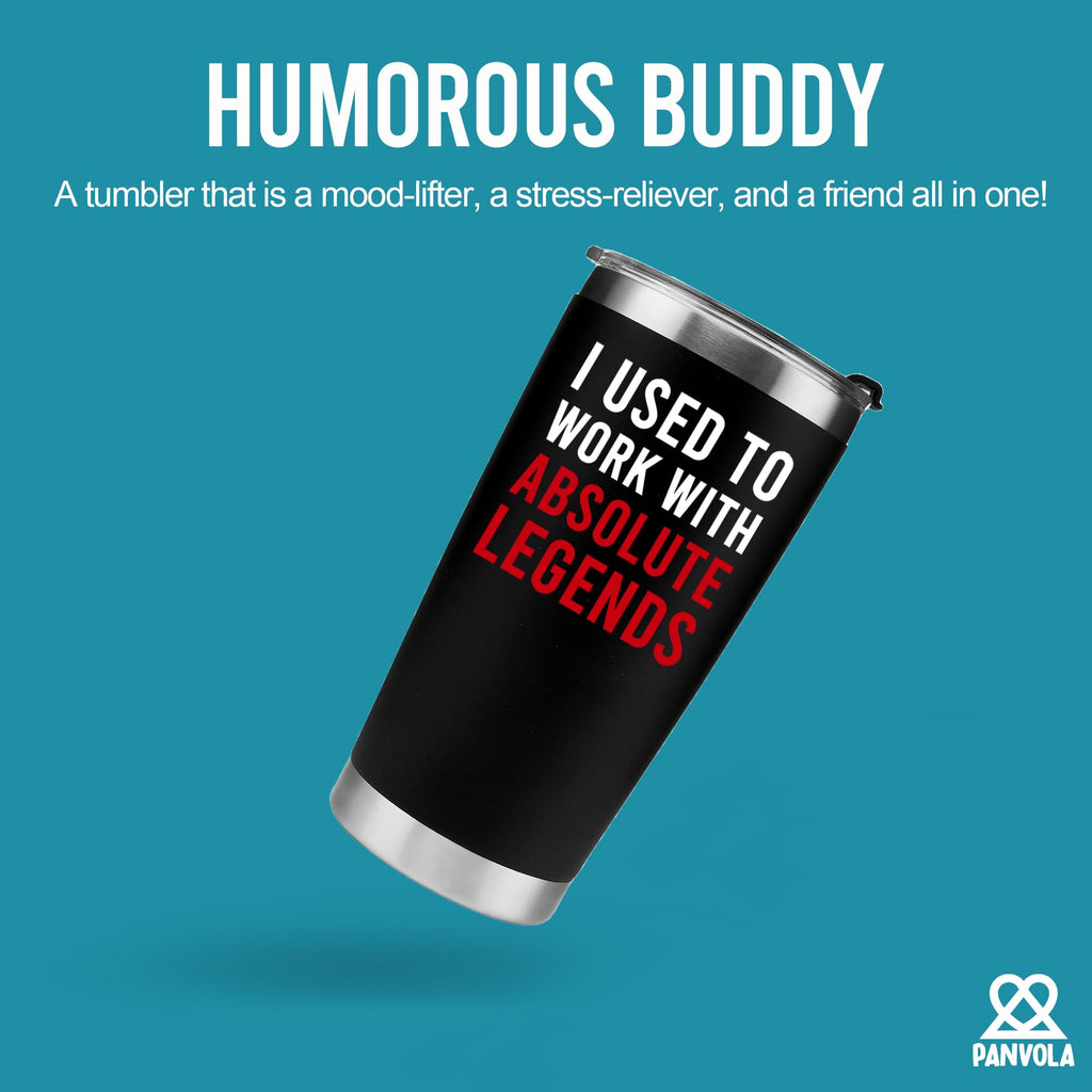 I Used to Work with Absolute Legend Vacuum Insulated Tumbler Farewell Going Away Gift for Coworker Retirement Gifts Goodbye Office Stainless Steel Removable Lid (Black, 20 oz)