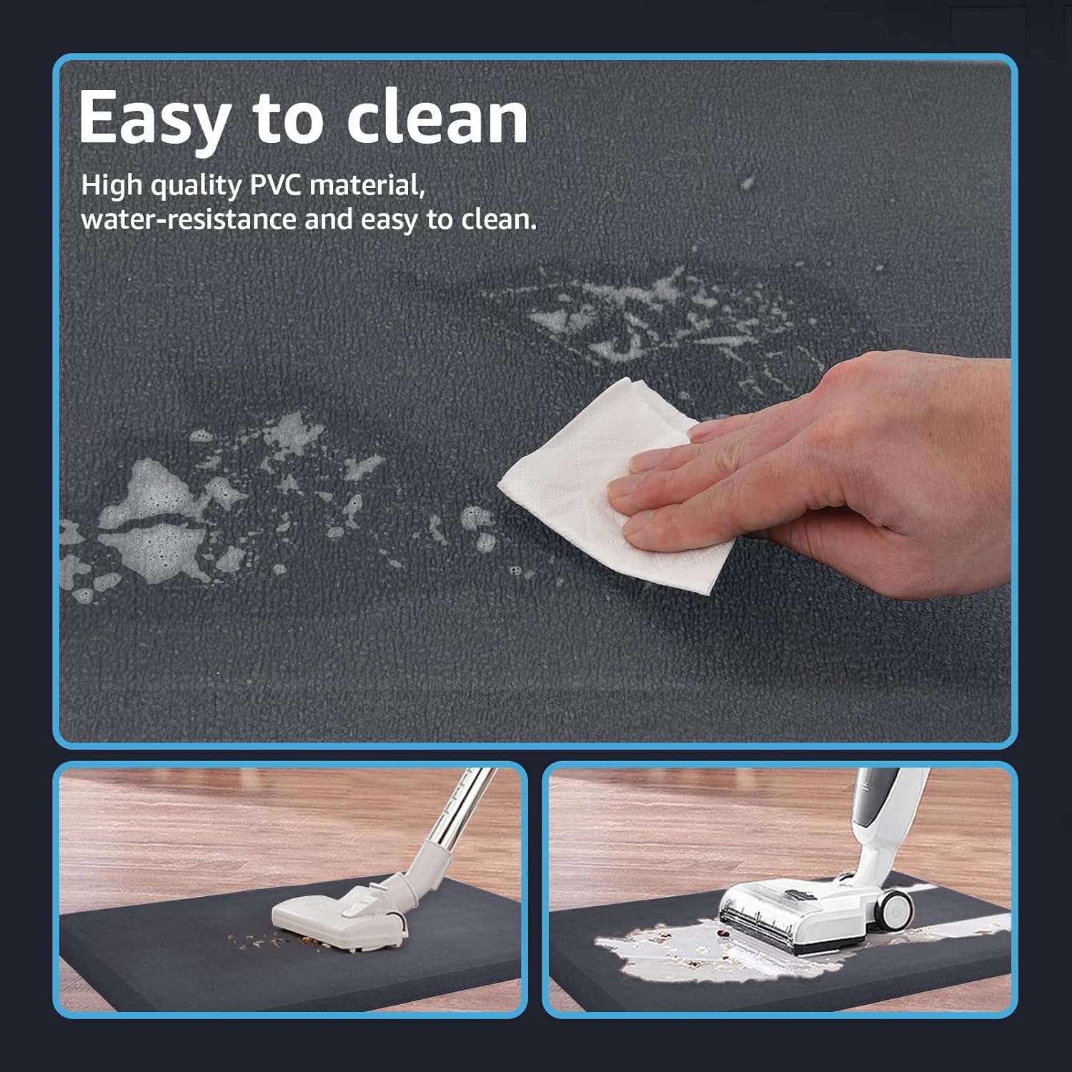 Art3d Industrial Anti-Fatigue Floor Mat (40"x17.3"x1/2", Black)