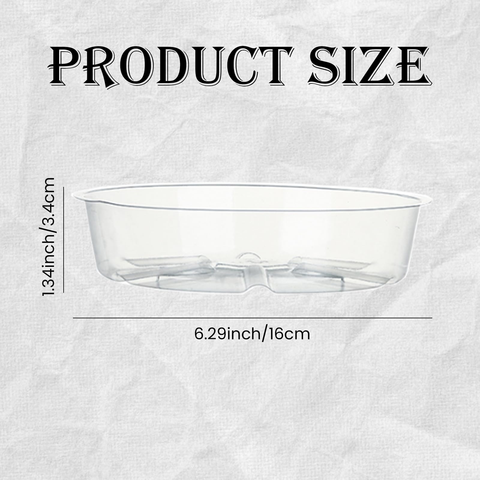 Voittozege 50 Pcs Clear Plant Saucers, 6 Inch Clear Plastic Plant Pot Saucer Flower Water Tray, Round Small Plant Plate for Garden Potted Water Drips Indoor and Outdoor