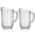 Cedilis Set of 2 Plastic Pitcher, Clear Beer Pitcher with Spout, 60 and 47 Ounce Durable Restaurant Pitcher, Water Carafe Jug for Parties, Beverage Pitcher for Soda, Lemonade, Juice, or Sangria