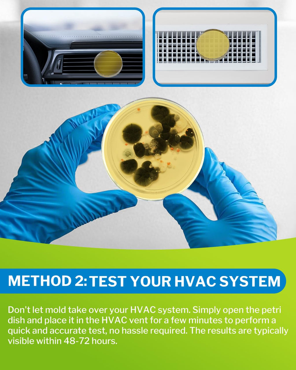 Mold Test Kit for Home - DIY Mold Test Kit for Indoor Air and Household Surface Detection, Includes Detailed Mold Identification Guide and Free Lab Analysis - 6 Detection Tests
