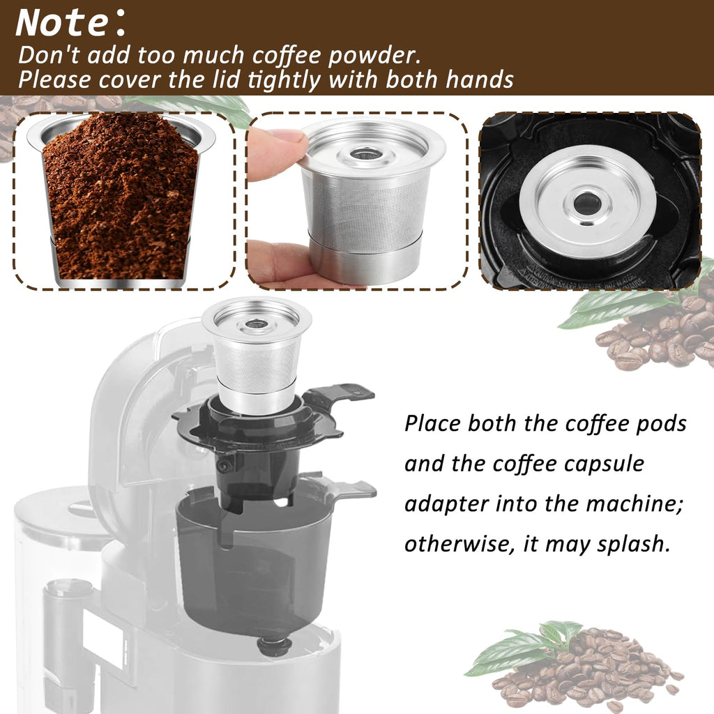 2Pack Reusable K Cups and Coffee Pods with Mesh for Ninja PB051 & CFP101/PB041, 304 Stainless Steel Reusable K Pod Permanent K Cups Compatible with Ninja Coffee Maker Accessories