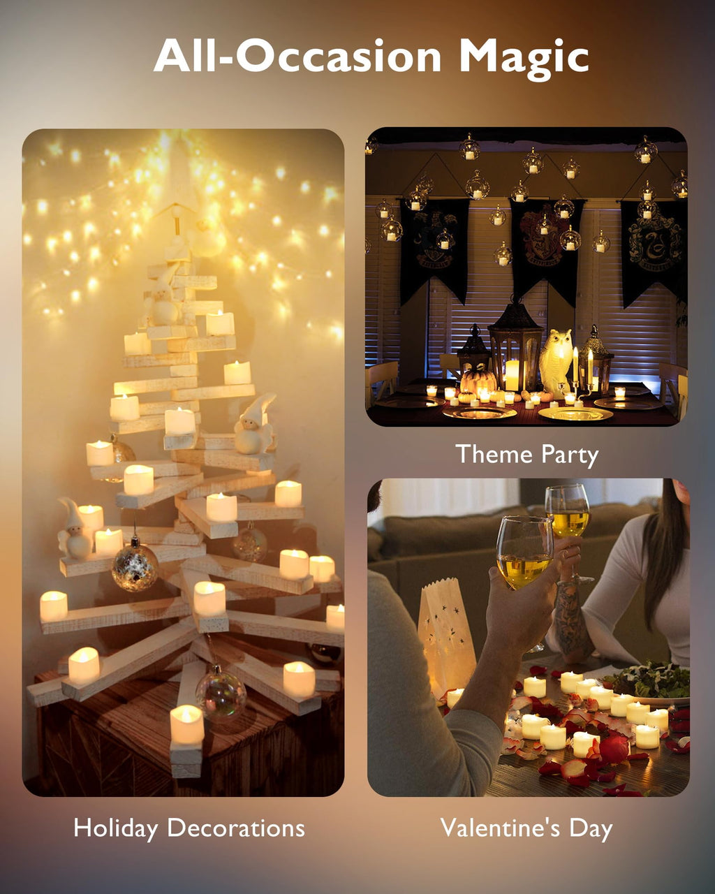 Homemory Battery Tea Lights with Timer, 6 Hours on and 18 Hours Off in 24 Hours Cycle Automatically, Pack of 12 Timing LED Candle Lights in Warm White