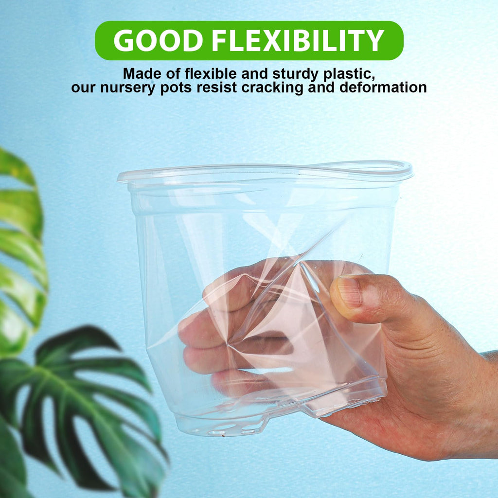 Clear Nursery Pots for Plants, 36 Pack 3.5/4/5 inch Plastic Plant Pot with Drainage Holes High Transparency Seedling Planter for Seed Starter