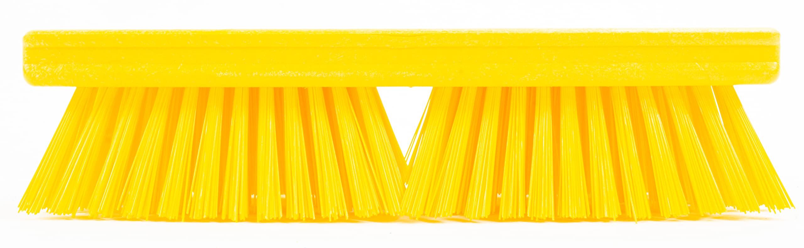Sparta Deck Scrub Head, Heavy Duty Brush with Stiff Bristles for Cleaning Outdoors, 10" Long, 1 Count, Yellow