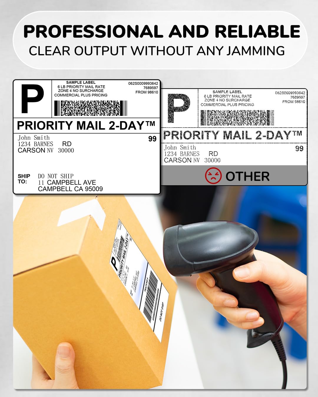 4x6 Thermal Shipping Labels for Thermal Printers - 500 Thermal Labels, Commercial Grade, Compatible with Multiple Shipping Label Printer, Ideal for E - Commerce & Logistics Business, White