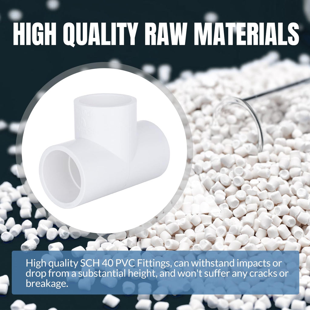 20-Packs 1/2 inch Tee PVC Fitting 3 Way Furniture Grade Pipe Elbow Connector for DIY PVC Shelf Greenhouse Pipe Fittings