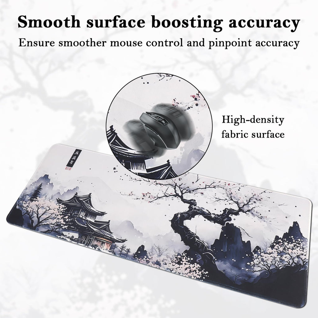 Yimomoyi Non Slip Mouse Pad, 90 x 40cm Mouse Mat Extended, Gaming Mousepad Waterproof, Mouse Mat with Rubber Base, Mouse Pad Laptop for Office and Home (Plum Mouse Pad)