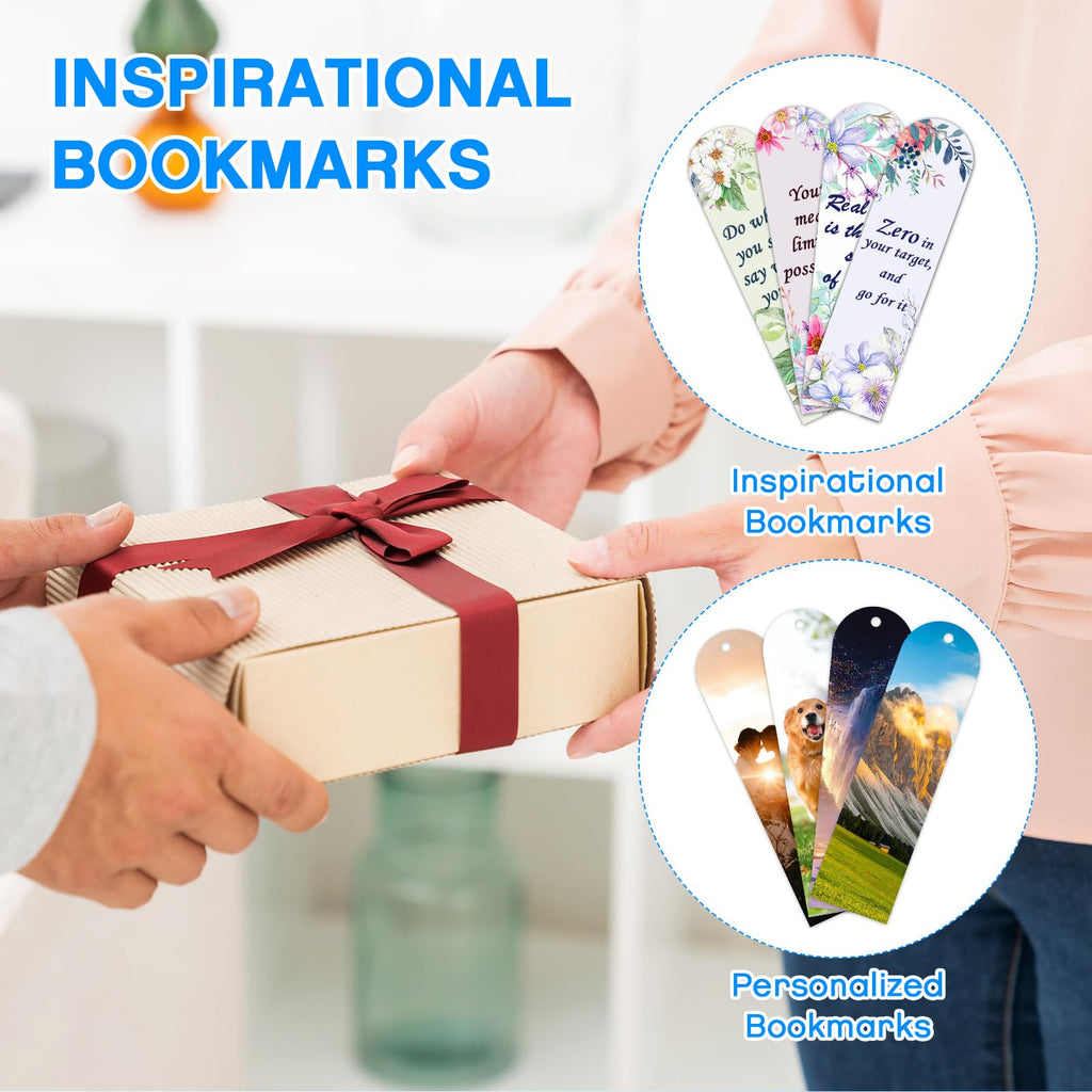 50 Pcs Sublimation Blank Bookmarks, Heat Transfer Metal Aluminum Sublimation DIY Bookmarks with 50 Pcs Colorful Tassels for Crafts, Reading Gifts (5.9" x 1.6")