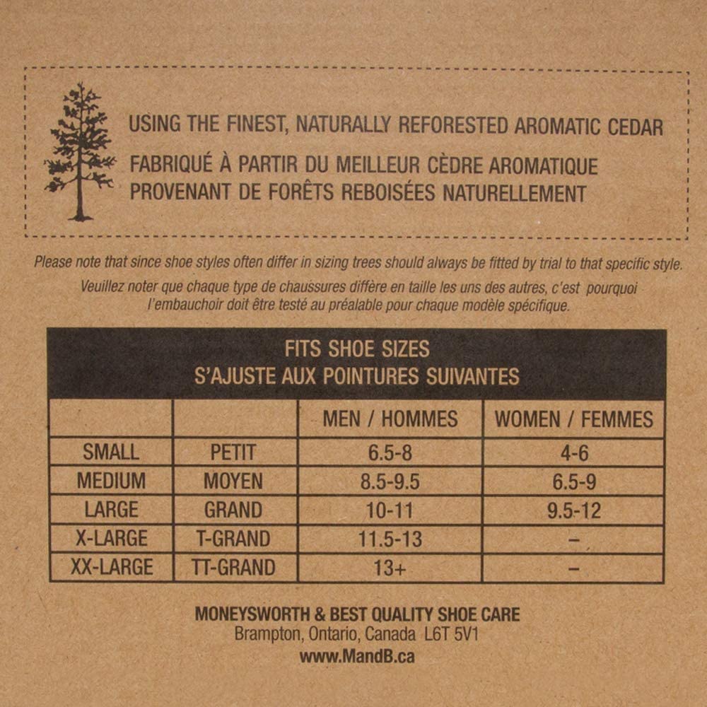 Moneysworth and Best Men's Shoe Trees with Hook Heel, Red Cedar, Medium (size 8.5-9.5)